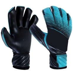 Customizable Goalkeeper Gloves with black latex palm and Cyan backhand by Xlitewear