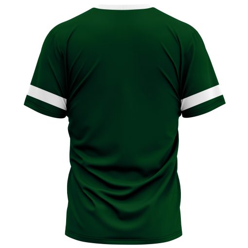 Green custom logo sports T-shirt simple back