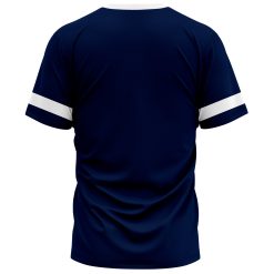 Navy blue custom sports T-shirt with simple back