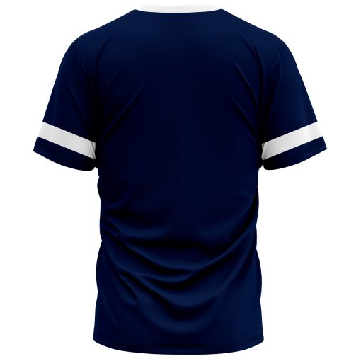 Navy blue custom sports T-shirt with simple back