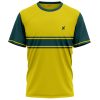Custom printing sports T-shirt in yellow and green by Xlitewear