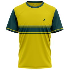 Custom printing sports T-shirt in yellow and green by Xlitewear