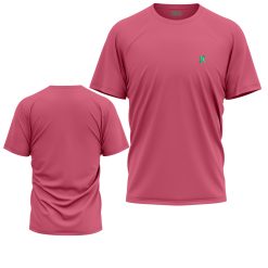 Plain pink performance shirt front and back view – private label ready by XliteWear