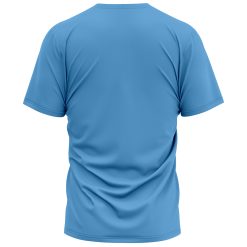 Sky blue polyester private label shirt with custom logo option