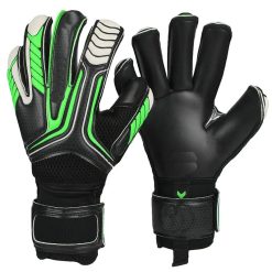 Customizable Pro Goalkeeper Gloves with black and green design by Xlitewear