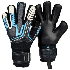 Customizable Pro Goalkeeper Gloves with black and Blue design by Xlitewear