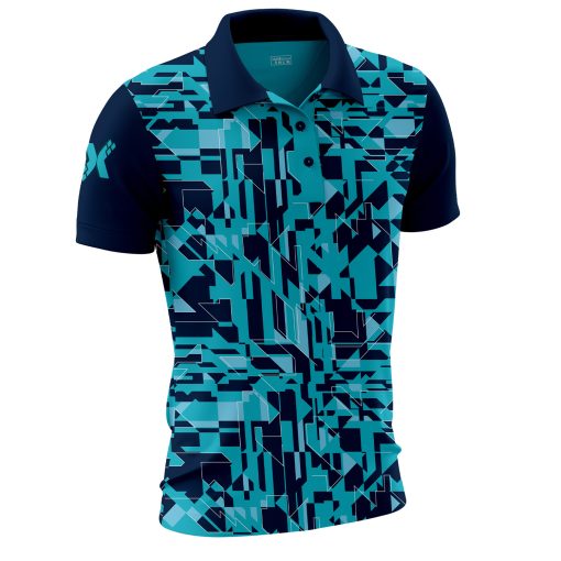 Side view B of geometric polo shirt by XLITEWEAR – premium PK material