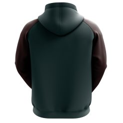 Back view of two-tone custom hoodie in green and brown – XLITEWEAR