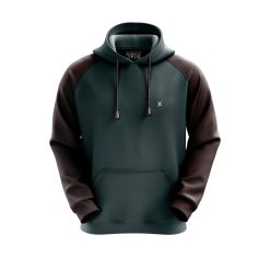 Front view of dark green and brown custom hoodie with logo – XLITEWEAR