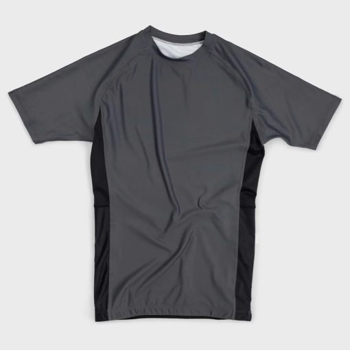 Custom Rash Guard Front Flat View in Grey