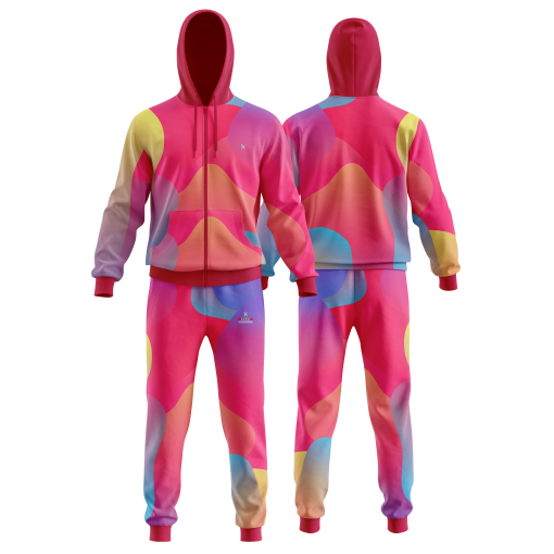 Radiant Spectrum Unisex Tracksuit – Vibrant Multicolor Gradient Hoodie - Image 4