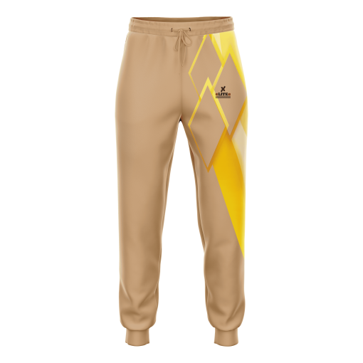 Terra Form Desert Glow Geometric Comfort Joggers in Earth-Tone Beige and Gold Accents