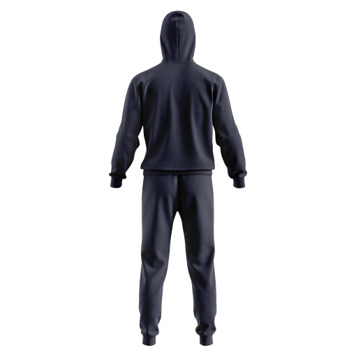 Black Tracksuit with Golden Geometric Accents – Sleek Full-Zip Hoodie & Jogger Set for Elevated Street Style - Image 2