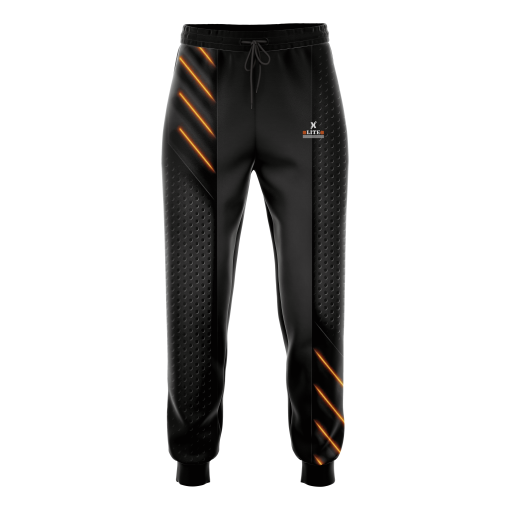 Ignis Core Velocity Streamline Joggers in Midnight Black with Neon Ember Accents