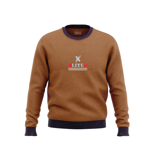 Cozy Classic Brown Sweatshirt with Contrast Cuffs