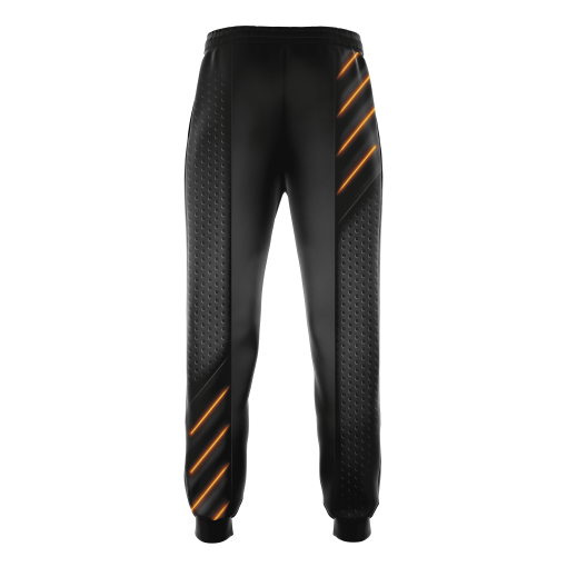 Ignis Core Velocity Streamline Joggers in Midnight Black with Neon Ember Accents - Image 2