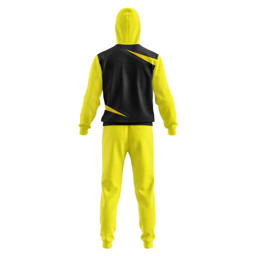 Black & Yellow Contrast Panel Tracksuit – Dynamic Full-Zip Hoodie and Joggers for Sporty Urban Vibes - Image 2