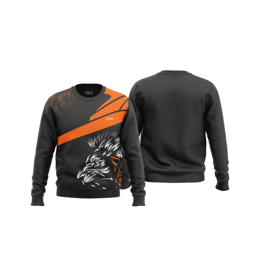 Bold Eagle Graphic Sweatshirt – Dark Gray & Orange - Image 4