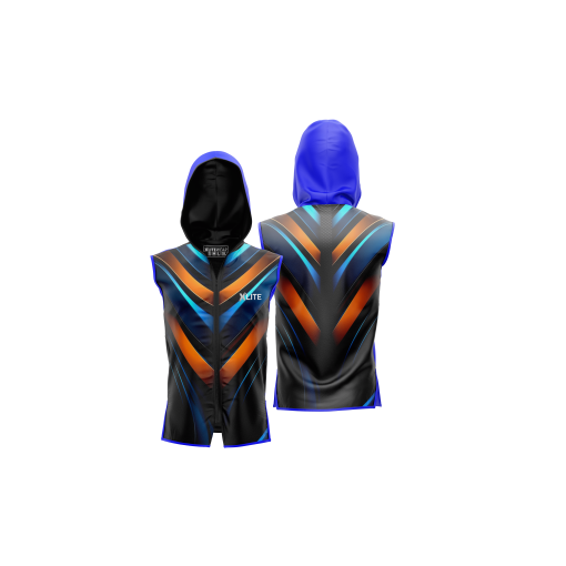 X-Lite Hyperstrike Sleeveless Hoodie – Futuristic Athletic Tank with Blue-Orange Vibe and Reflective - Image 5
