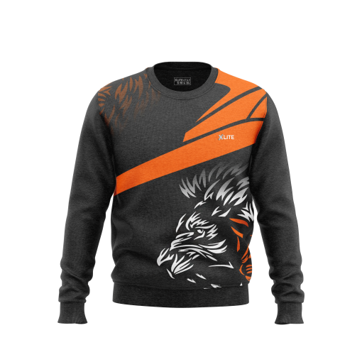 Bold Eagle Graphic Sweatshirt – Dark Gray & Orange