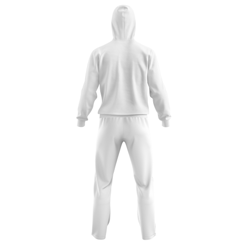 White and Aqua Blue Lightning Bolt Tracksuit with Zipper Hoodie and Jogger Pants - Image 2