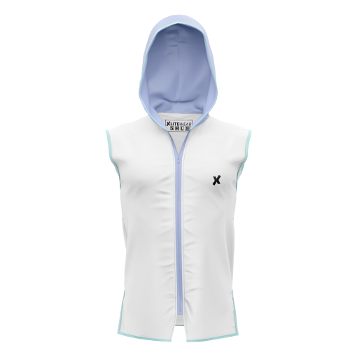 Strong Stag Tank – White Sleeveless Gym Hoodie - Image 3