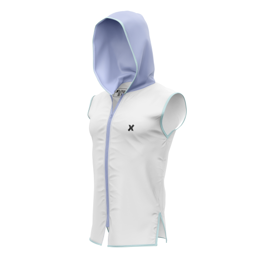 Strong Stag Tank – White Sleeveless Gym Hoodie