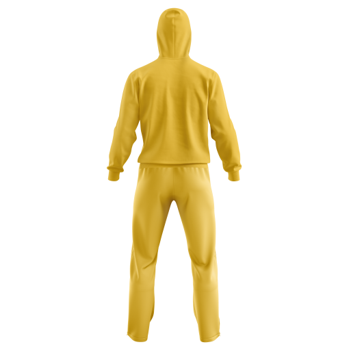 Bold Yellow and Navy Abstract Print Tracksuit with Full-Zip Hoodie and Jogger Pants - Image 2