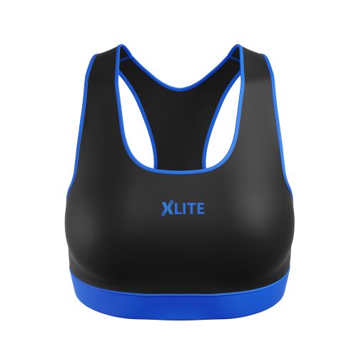 XPOWER Black & Blue Sports Bra – Medium Support