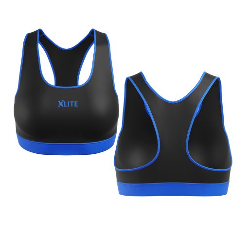 XPOWER Black & Blue Sports Bra – Medium Support - Image 4
