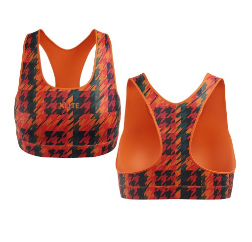 Flex Fit Power Sports Bra – Ember Houndstooth - Image 4