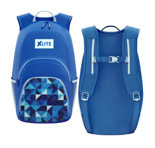XLITE Geometric Pattern School & Travel Backpack – Blue - Image 5