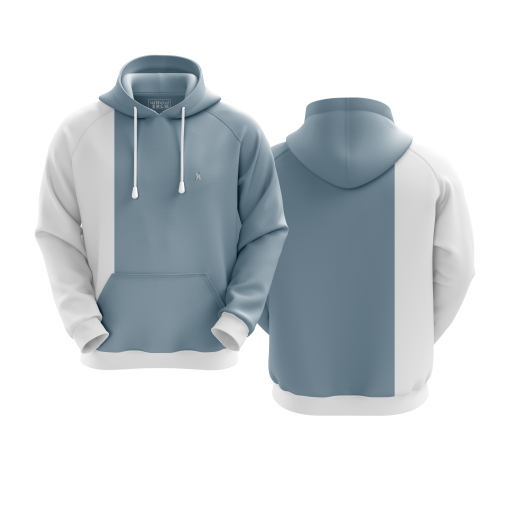 Modern Two-Tone Hoodie in Soft Blue and White - Image 5