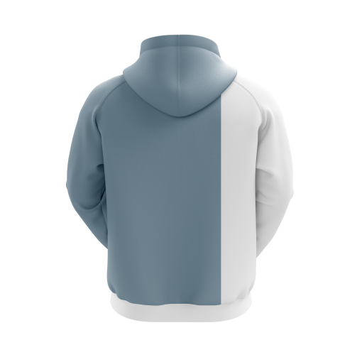 Modern Two-Tone Hoodie in Soft Blue and White - Image 2