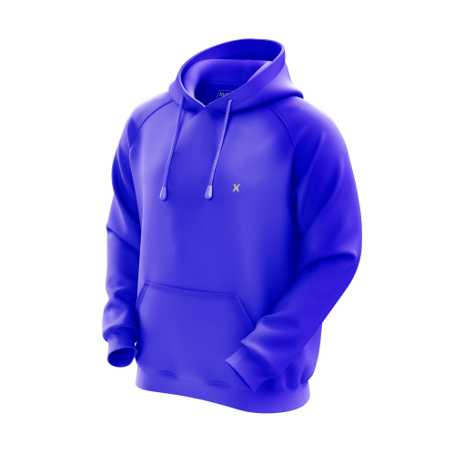 Electric Blue Hoodie with Bold Number 4 Graphic