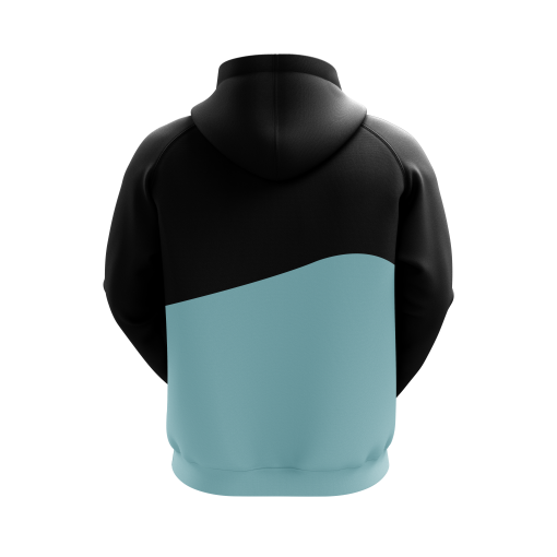Horizon Split Hoodie – Black & Sky Blue - Image 2