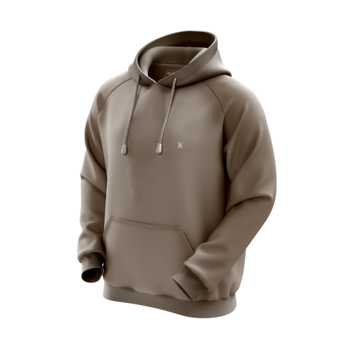 Minimalist Earth-Tone Hoodie with Subtle Logo Detail