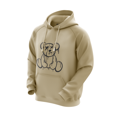 Graffiti Sad Bear Hoodie – Sand Beige