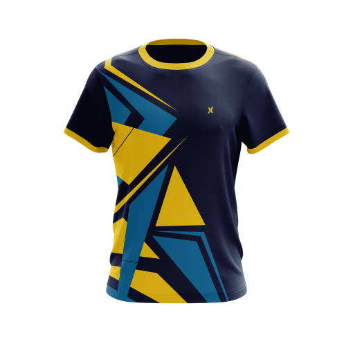 Custom Shard Velocity  Goalkeeper Jersey – Navy, Yellow & Cyan - Image 3