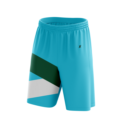 Men's Professional Goalkeeper Shorts in Vibrant Aqua Blue with Dynamic Tri-Stripe Design
