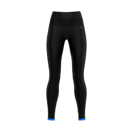 Midnight Velocity Sculpt-Fit Yoga Pants with Blue Accents – High-Performance Compression Leggings