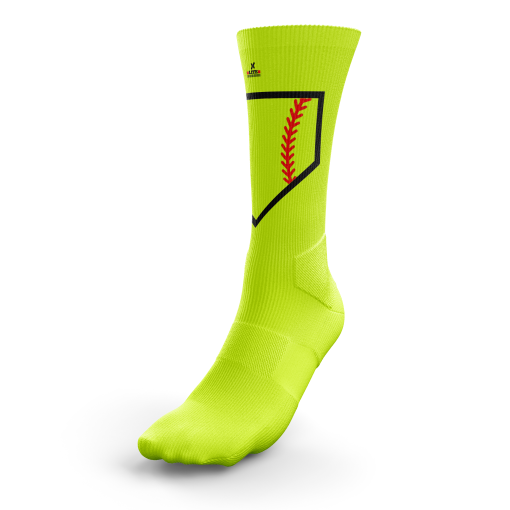 Neon Home Plate Baseball Socks