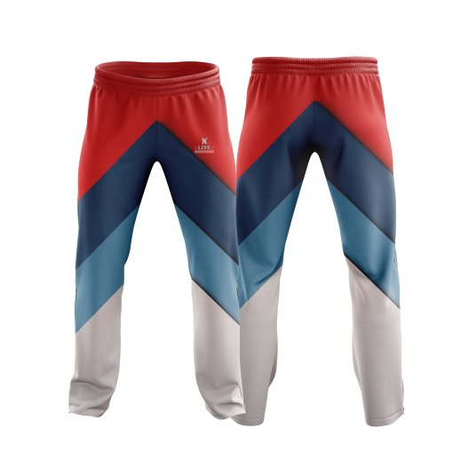 Red & Blue Chevron Sports Trouser – Slim Fit - Image 4