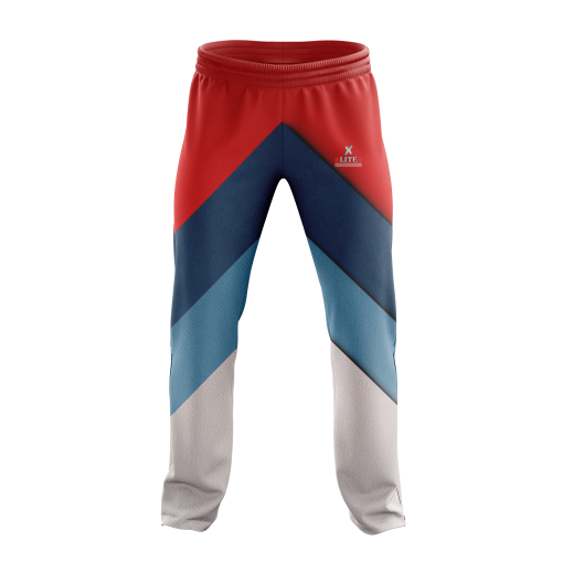 Red & Blue Chevron Sports Trouser – Slim Fit