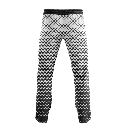Men’s Black & White Gradient Geometric Joggers - Image 2