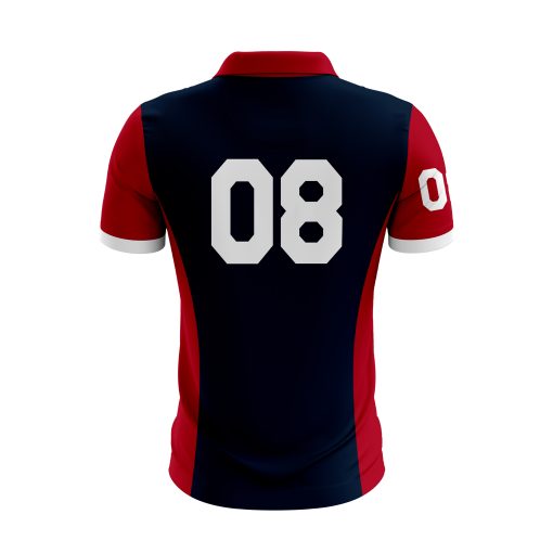 Elite Varsity-Inspired Performance Polo with Bold Number Accents in Red, Navy & White - Image 2