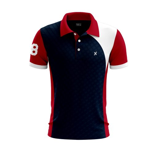 Elite Varsity-Inspired Performance Polo with Bold Number Accents in Red, Navy & White - Image 3