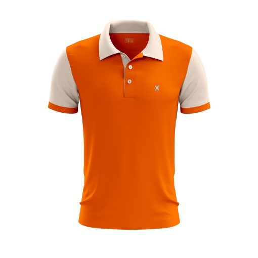 Orange Statement Polo – Rose Graphic & Inspirational Quote Back Design - Image 3