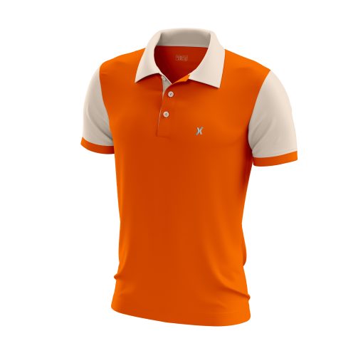 Orange Statement Polo – Rose Graphic & Inspirational Quote Back Design