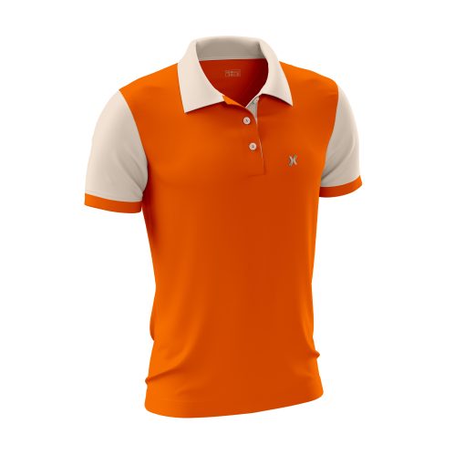 Orange Statement Polo – Rose Graphic & Inspirational Quote Back Design - Image 6